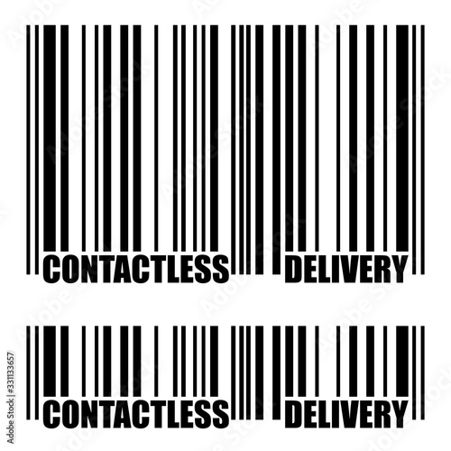 Contactless Delivery Barcode Icon. Symbol of contactless delivery during the coronavirus epidemic. Vector Illustration isolated on white background.