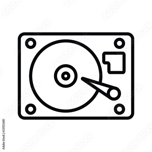 Hard disk drive isolated on a white background. Vector Illustration.