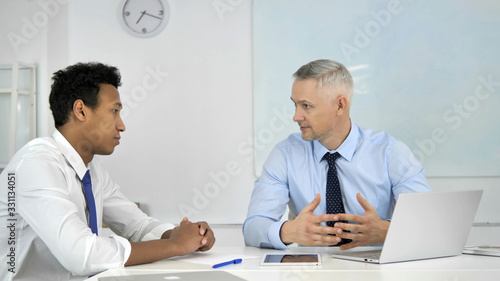 Senior Businessmen Talking During Meeting, Business Problem