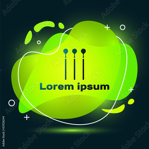 Black Matches icon isolated on black background. Abstract banner with liquid shapes. Vector Illustration