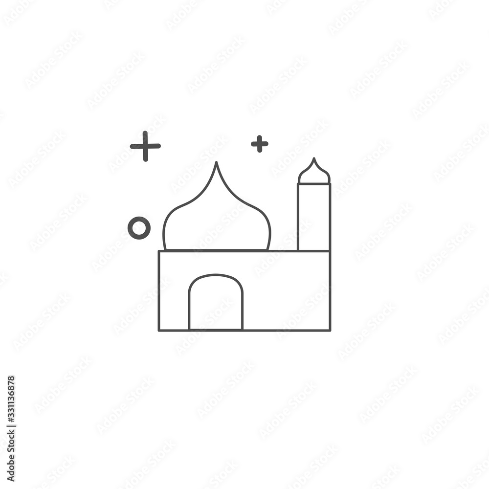 Simple mosque icon template design