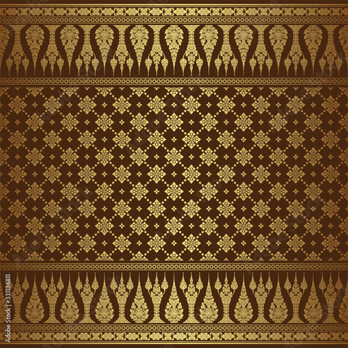 Thai art luxury temple, background pattern decoration for printing, flyers, poster, web, banner, brochure and card concept vector illustration