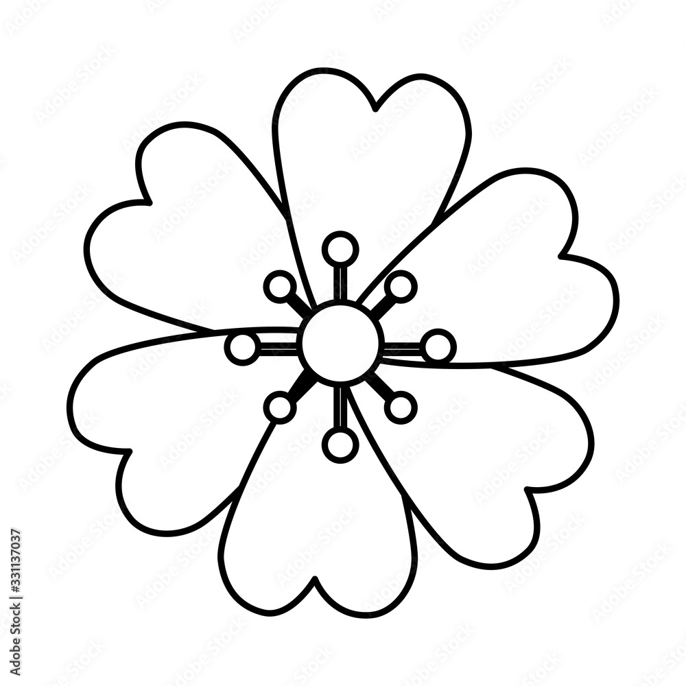 cute flower natural line style icon vector illustration design cute flower natural line style icon vector illustration design