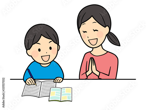 illustration of studying elementary students