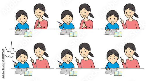 illustration of studying elementary students