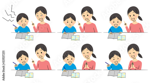 illustration of studying elementary students