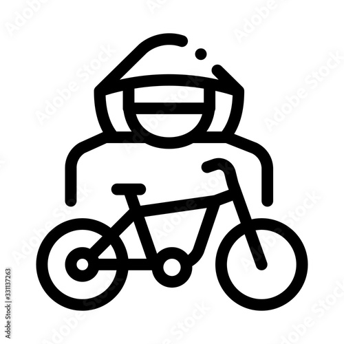 Bike Theft Icon Vector. Outline Bike Theft Sign. Isolated Contour Symbol Illustration