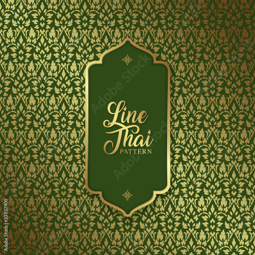 Thai art luxury temple, background pattern decoration for printing, flyers, poster, web, banner, brochure and card concept vector illustration