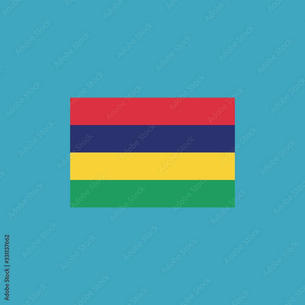 Mauritius flag icon in flat design. Independence day or National day holiday concept. Mauritius flag icon in flat design. Independence day or National day holiday concept.