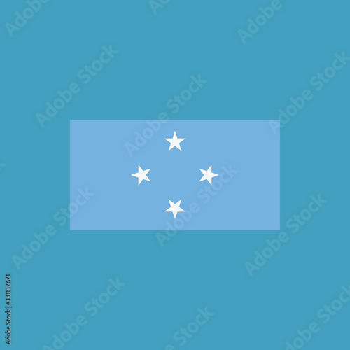 Micronesia flag icon in flat design. Independence day or National day holiday concept.