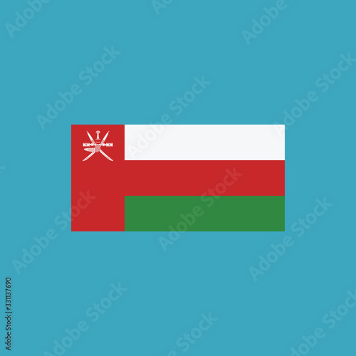 Free Download Oman flag icon in flat design. Independence day or National day holiday concept. - GFXLoad