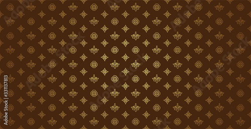 Thai art luxury temple, background pattern decoration for printing, flyers, poster, web, banner, brochure and card concept vector illustration