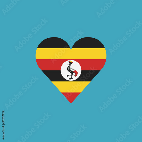 Uganda flag icon in a heart shape in flat design. Independence day or National day holiday concept. Free Download Uganda flag icon in a heart shape in flat design. Independence day or National day holiday concept. - GFXLoad
