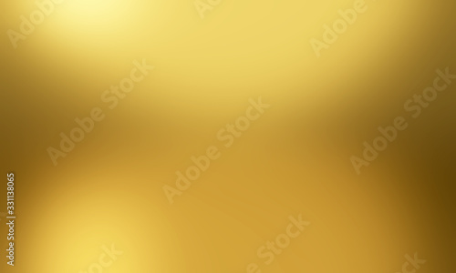 Abstract background for wallpaper, pattern and label on website. Light golden metal texture or shiny metallic gradient. Empty gold background. 3d rendering design. blank backdrop. photo