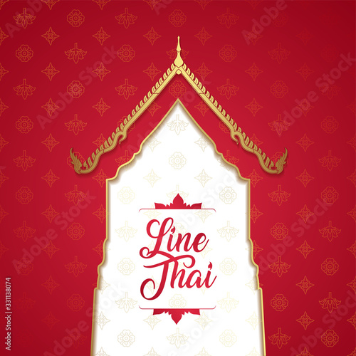 Thai art luxury temple, background pattern decoration for printing, flyers, poster, web, banner, brochure and card concept vector illustration