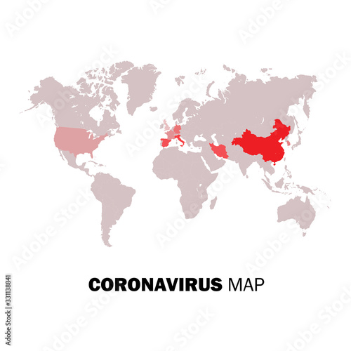 World Map Showing The Outbreak Of The Coronavirus