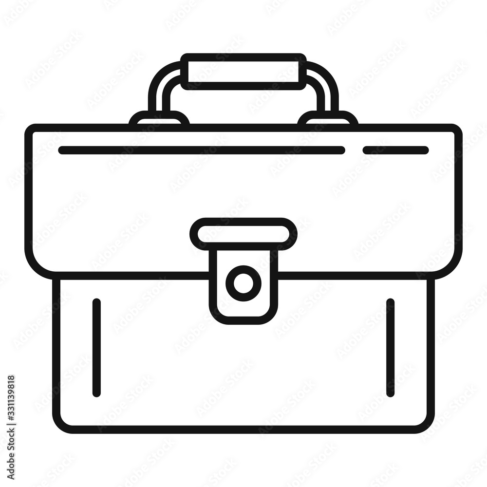 Leather bag icon. Outline leather bag vector icon for web design isolated on white background Leather bag icon. Outline leather bag vector icon for web design isolated on white background