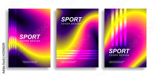 Set of designer covers. Mixed fluid gradient. Vector illustration eps10