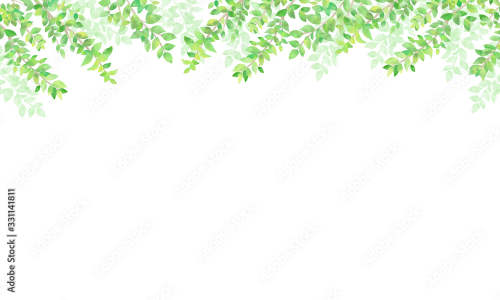 手描き 水彩 新緑の背景イラスト04 Stock Vector Adobe Stock
