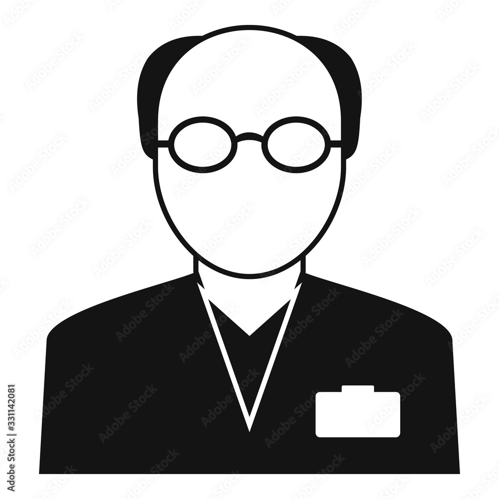 Old pharmacist icon. Simple illustration of old pharmacist vector icon for web design isolated on white background Old pharmacist icon. Simple illustration of old pharmacist vector icon for web design isolated on white background