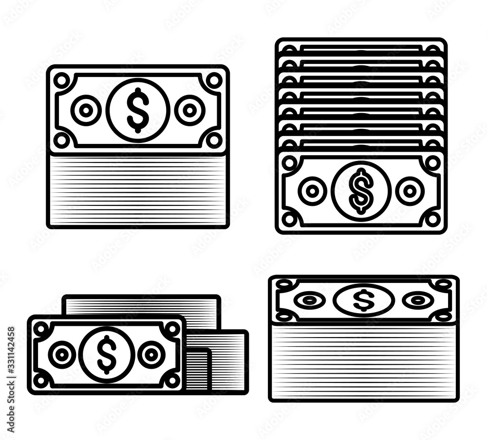 Isolated money bills vector design Isolated money bills vector design