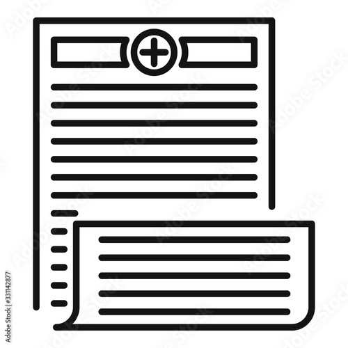 Pharmacist prescription icon. Outline pharmacist prescription vector icon for web design isolated on white background
