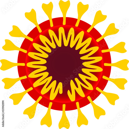 coronavirus china virus illustration of virus cell
