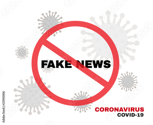 prevention signs, Stop FAKE NEWS for COVID-19 virus or novel coronavirus sign, vector illustration.