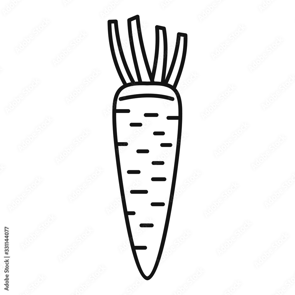 Vitamin carrot icon. Outline vitamin carrot vector icon for web design isolated on white background Vitamin carrot icon. Outline vitamin carrot vector icon for web design isolated on white background