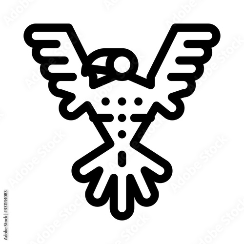 Sacred Totem Bird Icon Vector. Outline Sacred Totem Bird Sign. Isolated Contour Symbol Illustration
