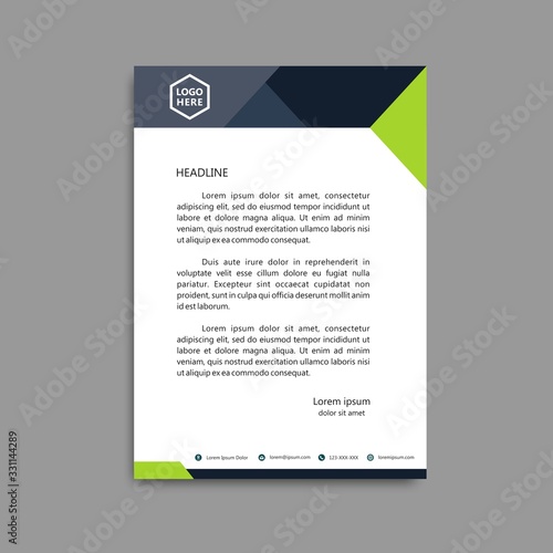 luxury green blue smooth letterhead template design