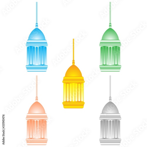 Ramadan Lantern Design in Set for Creative Concept of  Islamic Celebration. photo