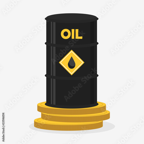 Oil barrel icon. Petroleum industry illustration danger photo