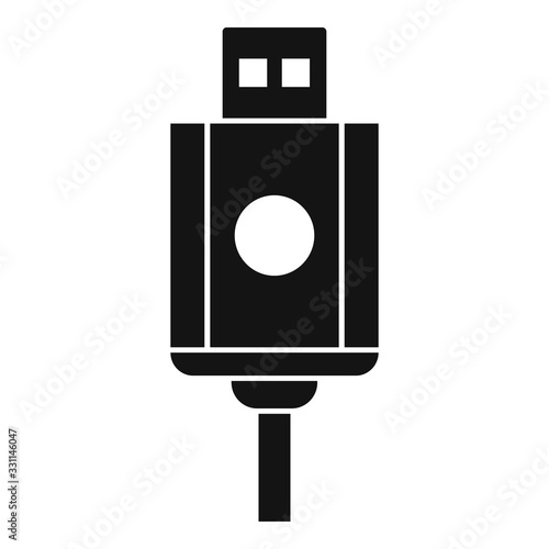 Usb cable icon. Simple illustration of usb cable vector icon for web design isolated on white background