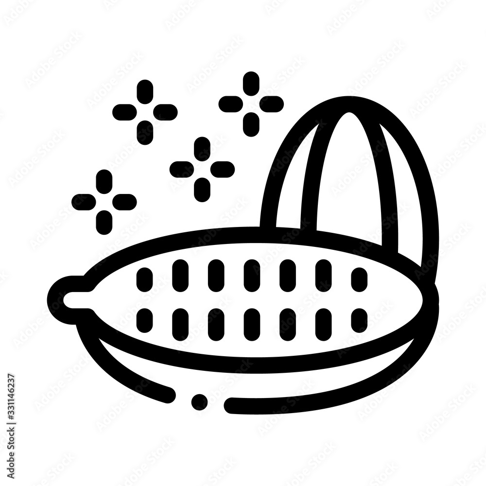 Cocoa Fruit Icon Vector. Outline Cocoa Fruit Sign. Isolated Contour Symbol Illustration Cocoa Fruit Icon Vector. Outline Cocoa Fruit Sign. Isolated Contour Symbol Illustration