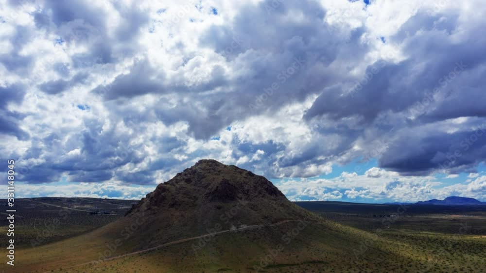 Moody Low Cloud Over The Mojave Desert Landform, Rotation Hyper Lapse Moody Low Cloud Over The Mojave Desert Landform, Rotation Hyper Lapse