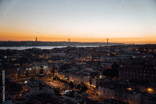 City of Lisbon at night. Travel destination.