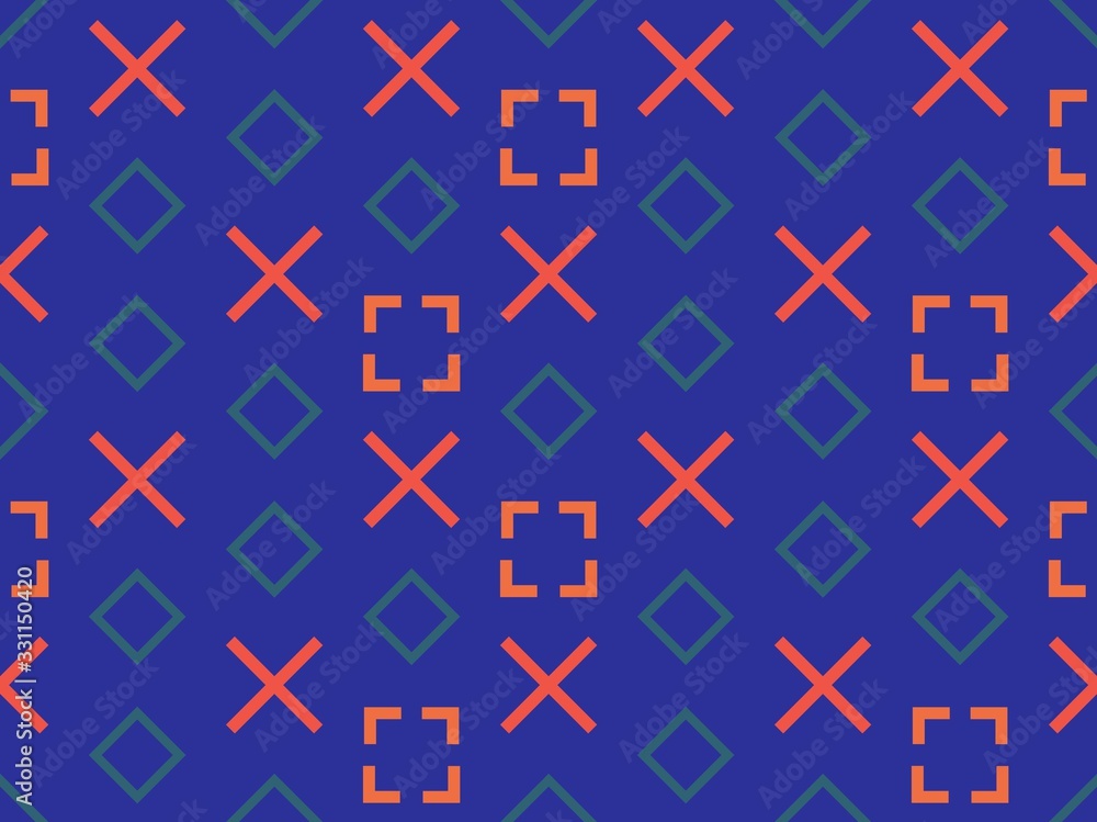 Seamless bright spring pattern with mosaic and ornament. Seamless bright spring pattern with mosaic and ornament.