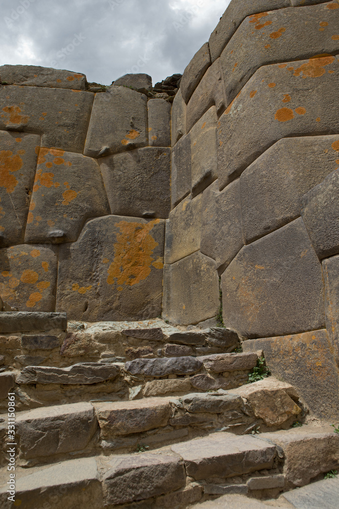 Ollantaytambo Peru. Piramide Pakaritampu. Inca culture. Temple complex.