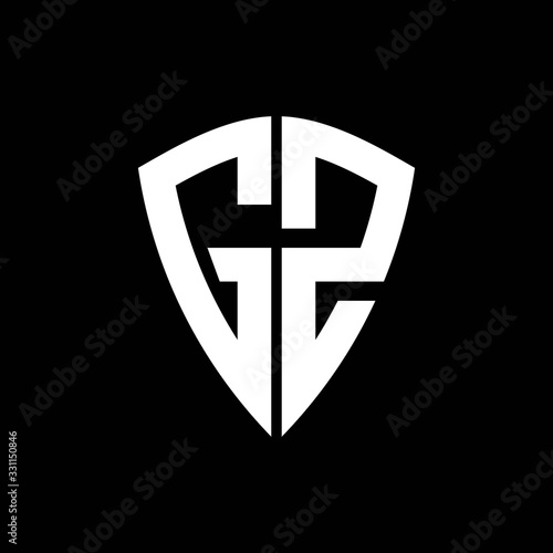 GZ logo monogram with shield shape design template photo