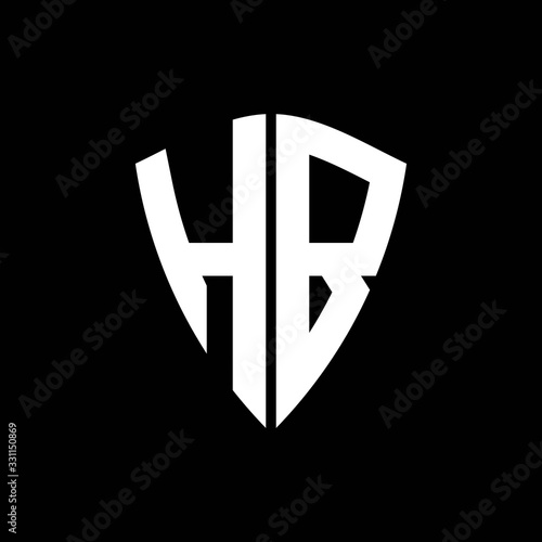 HB logo monogram with shield shape design template