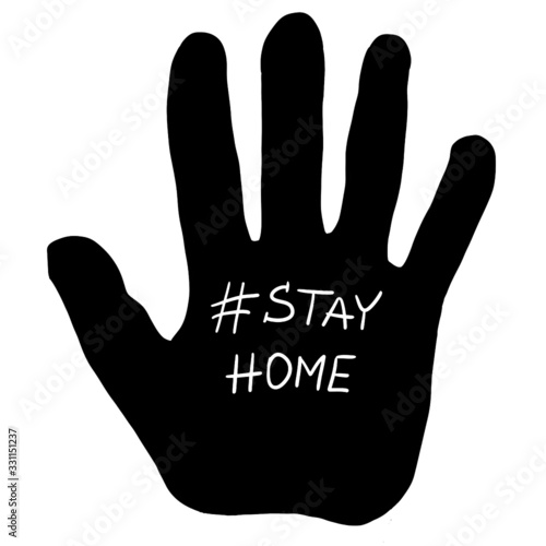 Hand stay home corona virus