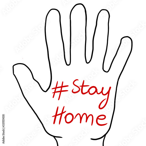 Hand stop corona stay home 