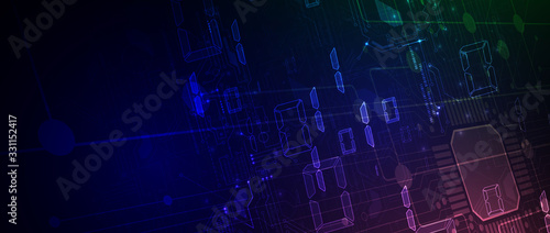 Technology data background, idea of global business solution