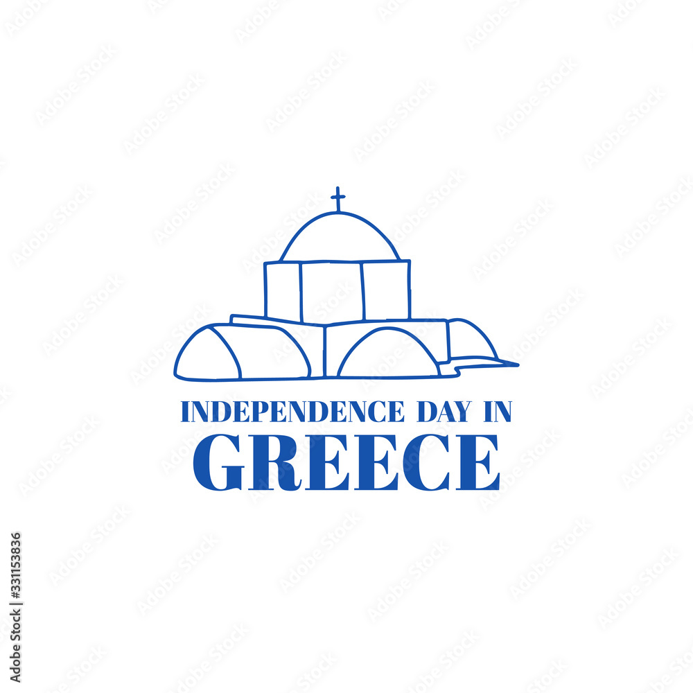 Greek Independence Day poster and banner. National freedom holiday. Vector Illustration.