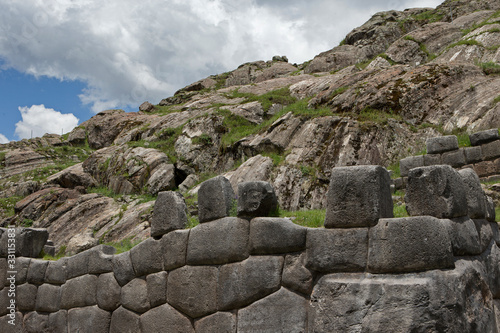 Sacsayhuamán. Pre Inca temple complex Peru. Cusco. Saqsaywaman © A