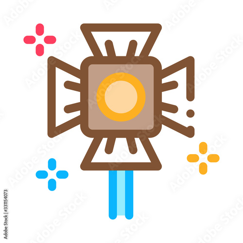 Spotlight Lamp Icon Vector. Outline Spotlight Lamp Sign. Isolated Contour Symbol Illustration