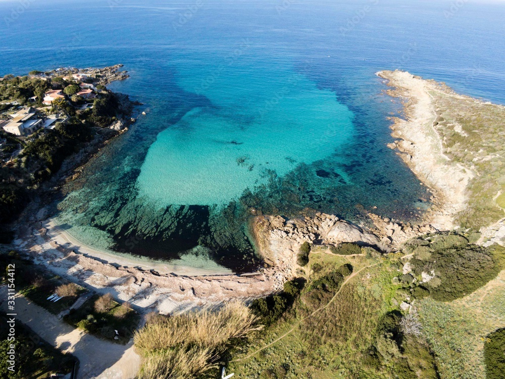 Vue aérienne d'une plage Corse