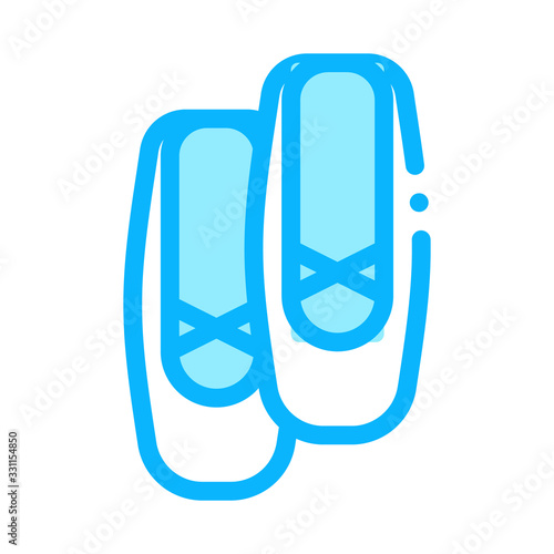 Replaceable Ballet Shoes Icon Vector. Outline Replaceable Ballet Shoes Sign. Isolated Contour Symbol Illustration