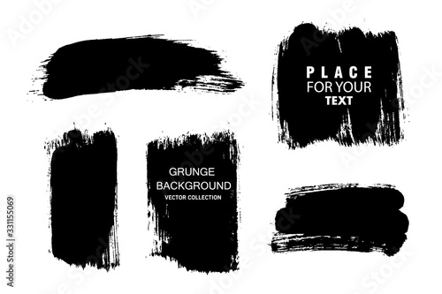 Vector paintbrush set, brush strokes templates. Grunge design elements for social media.